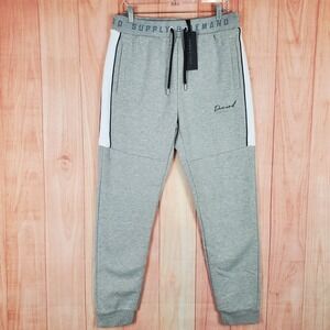 Supply & Demand Tram Jogger Pants Mens XL Gray Cotton Fleece Lined Tapered Leg